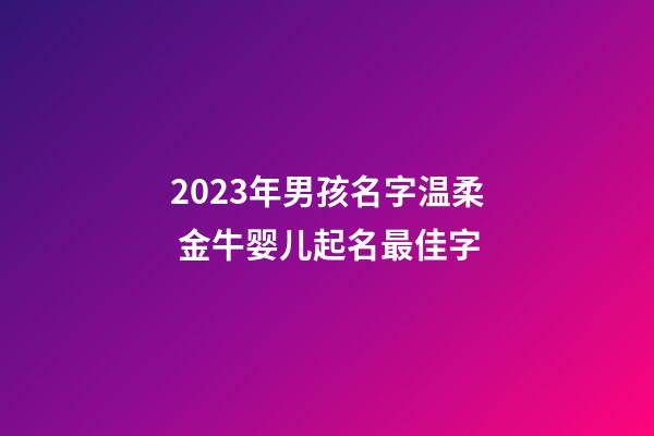 2023年男孩名字温柔 金牛婴儿起名最佳字